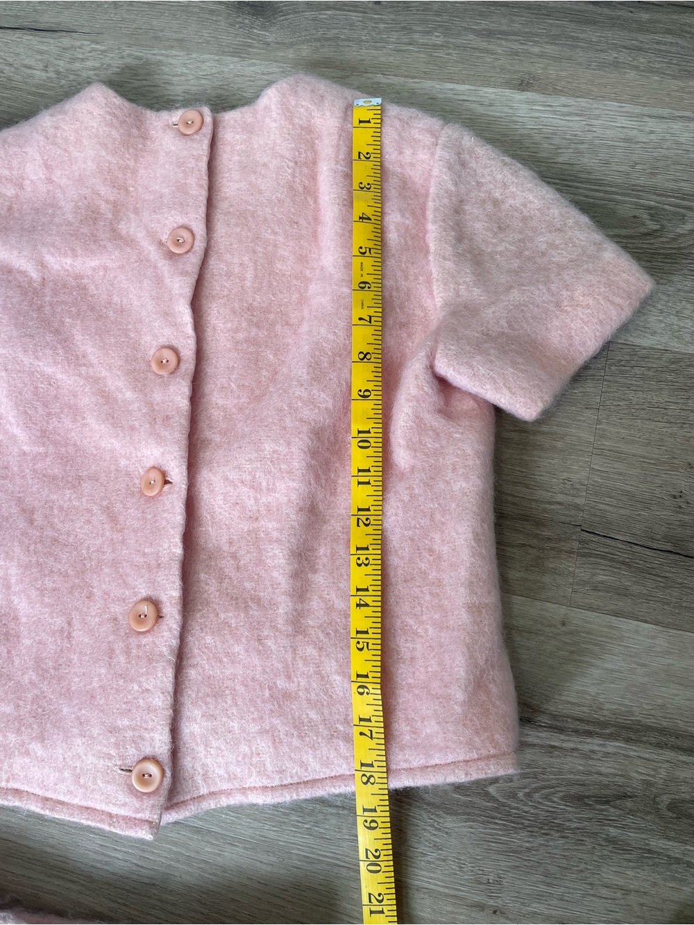 Vintage 1960s Bobbie Brooks Pink Angora Wool Skirt Suit Set USA Women's 2 Pc - Picture 4 of 12